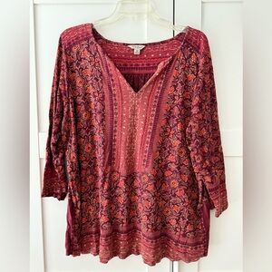 Lucky Brand Women's Peasant Top, 3X
